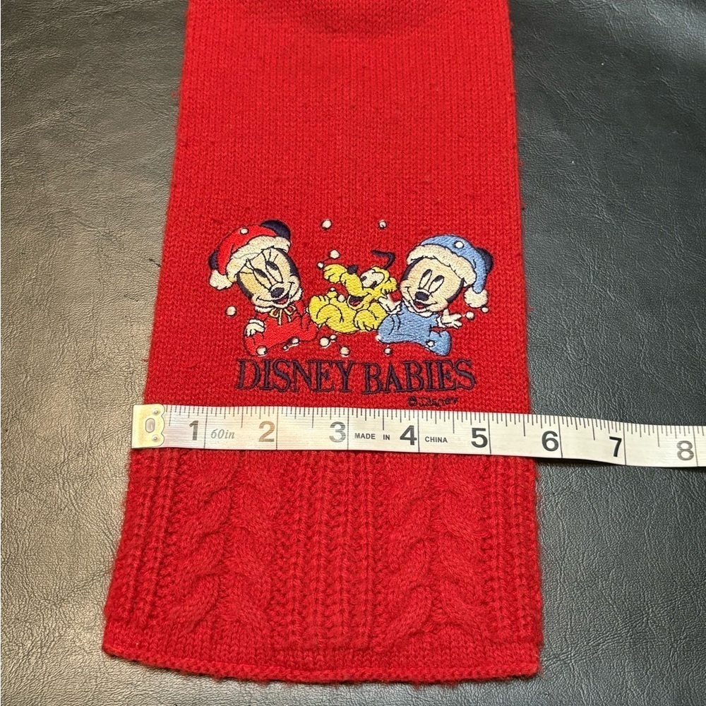 Vintage Disney Babies Vibrant Red Knit Scarf - Picture 3 of 5